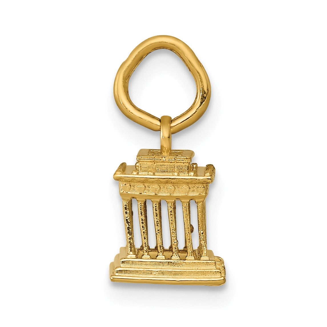 Alternate view of the 14k Yellow Gold 3D Lincoln Memorial Charm by The Black Bow Jewelry Co.