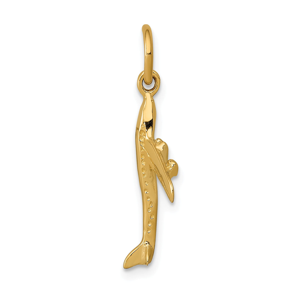 Alternate view of the 14k Yellow Gold 3D Jet Plane Charm by The Black Bow Jewelry Co.