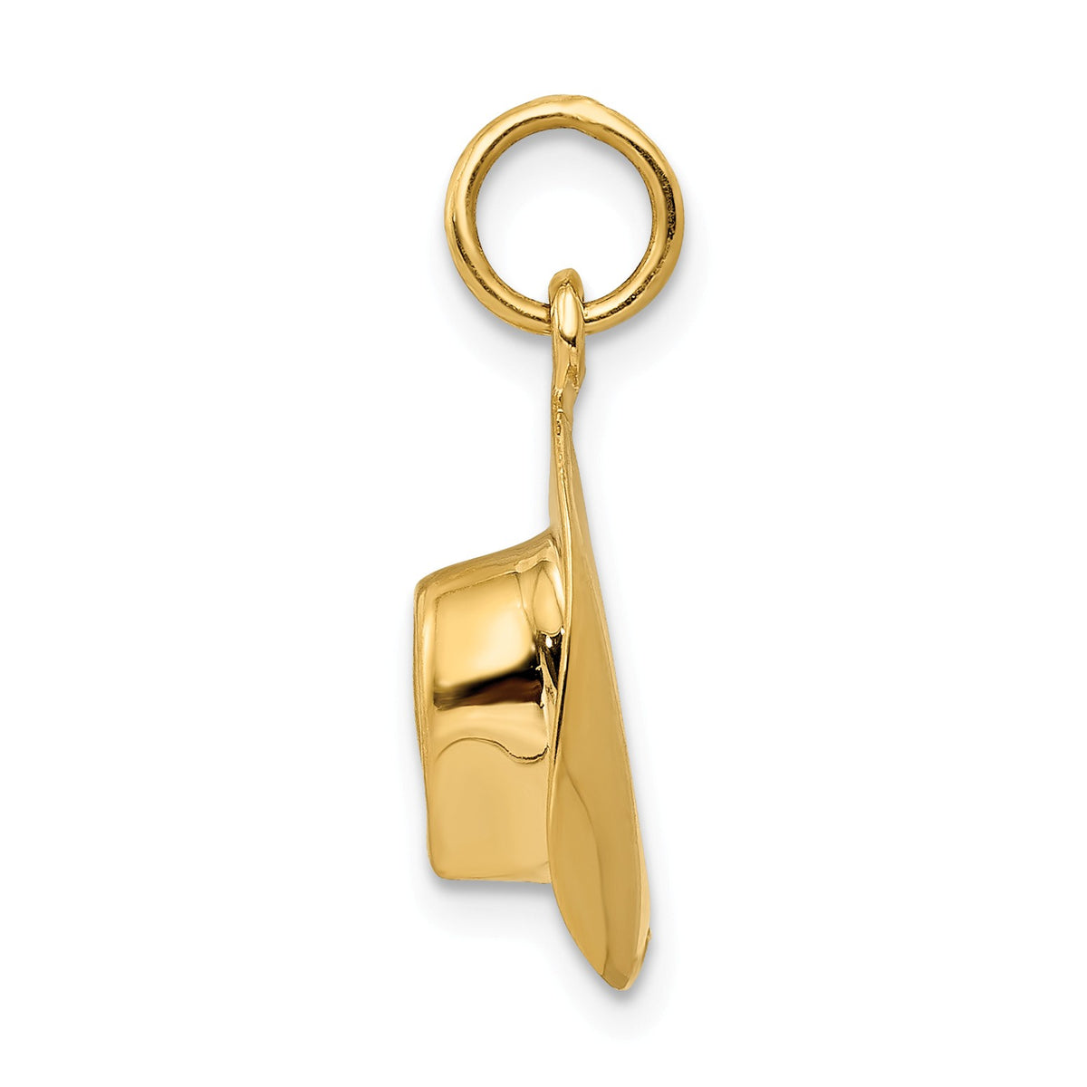 Alternate view of the 14k Yellow Gold 3D Cowboy Hat Charm by The Black Bow Jewelry Co.