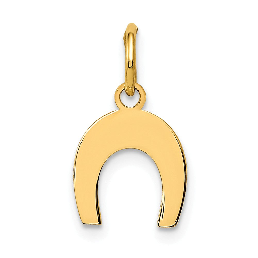14k Yellow Gold Horseshoe Charm in Polished, Item P10087 by The Black Bow Jewelry Co.