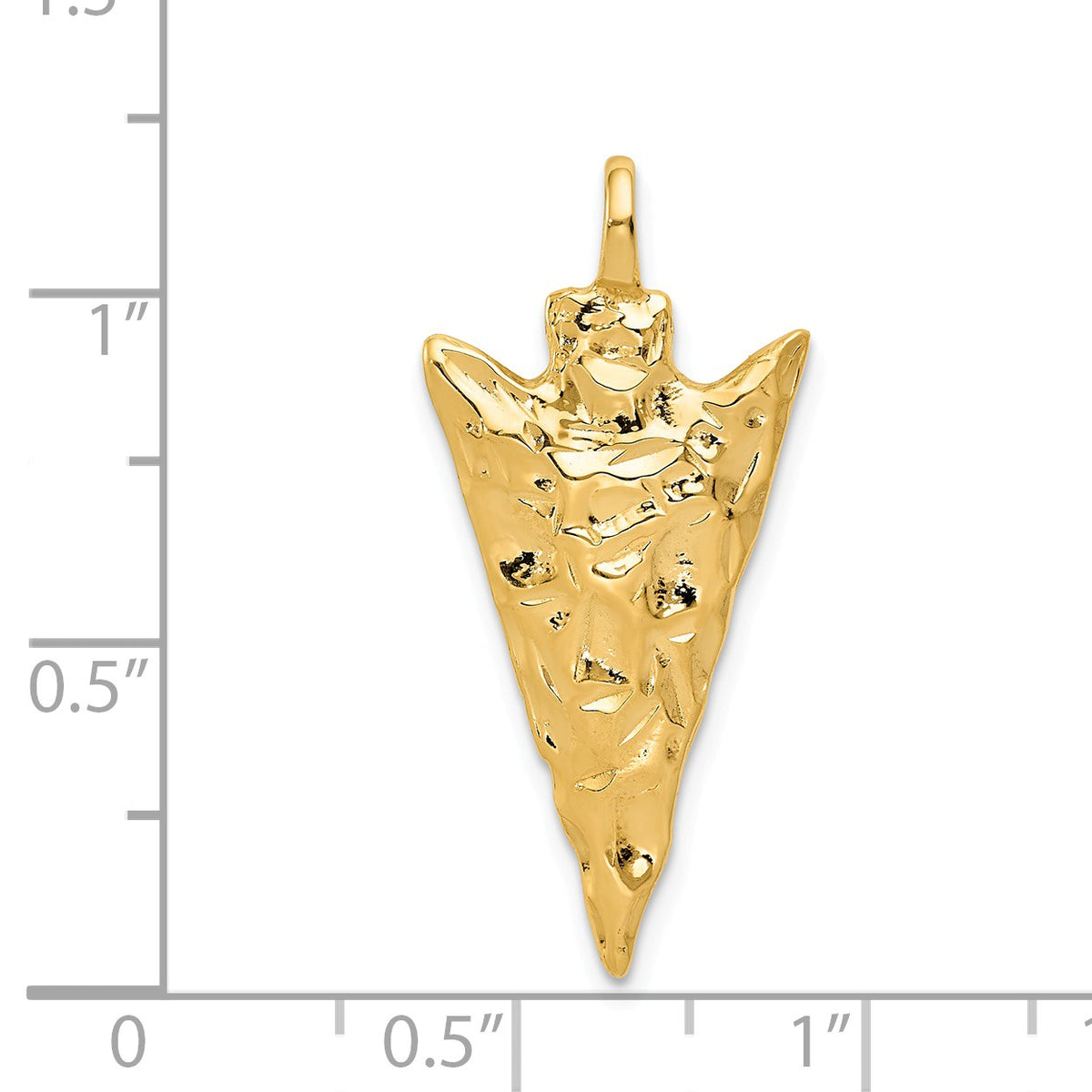 Alternate view of the 14k Yellow Gold Polished Arrowhead Pendant by The Black Bow Jewelry Co.