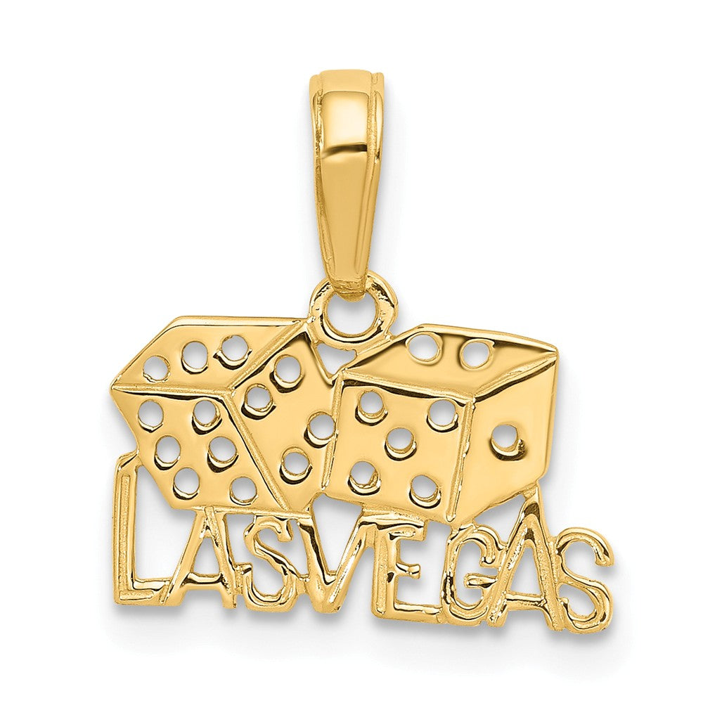 14k Yellow Gold Las Vegas Dice Pendant, Item P10109 by The Black Bow Jewelry Co.