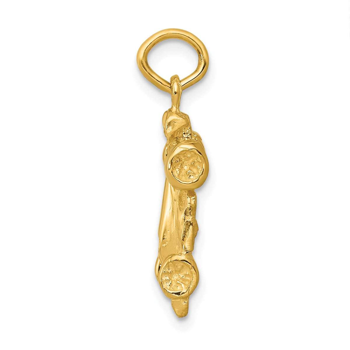 Alternate view of the 14k Yellow Gold 3D Race Car Charm by The Black Bow Jewelry Co.