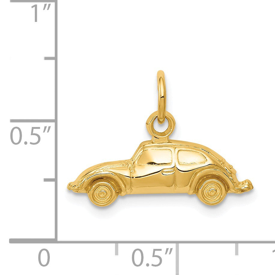 Alternate view of the 14k Yellow Gold Polished Car Charm by The Black Bow Jewelry Co.