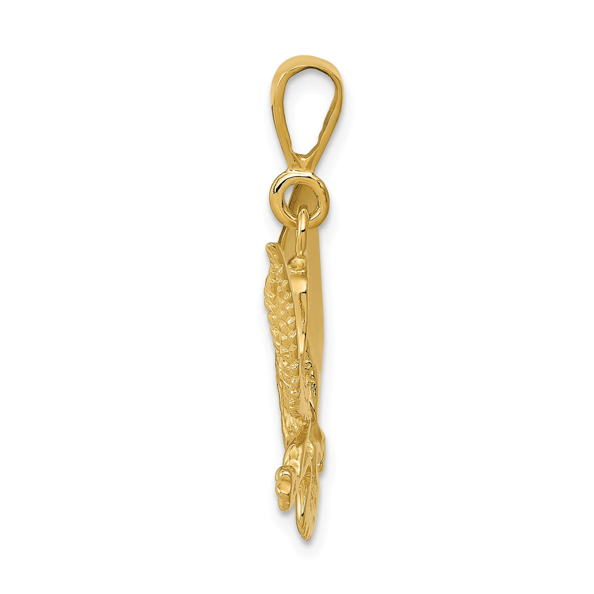 Alternate view of the 14k Yellow Gold Polished Eagle Pendant by The Black Bow Jewelry Co.