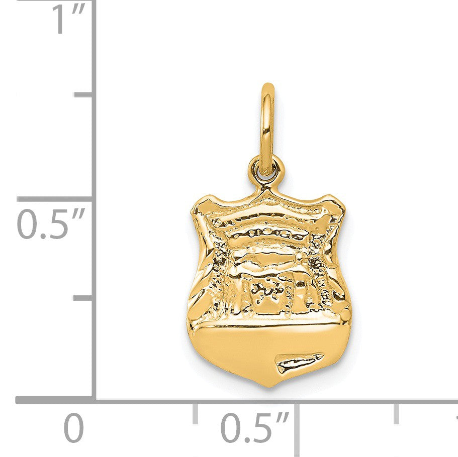 Alternate view of the 14k Yellow Gold Police Badge Charm by The Black Bow Jewelry Co.