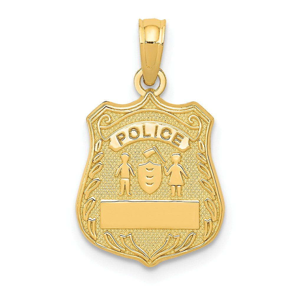 14k Yellow Gold Small Police Badge Pendant, Item P10193 by The Black Bow Jewelry Co.