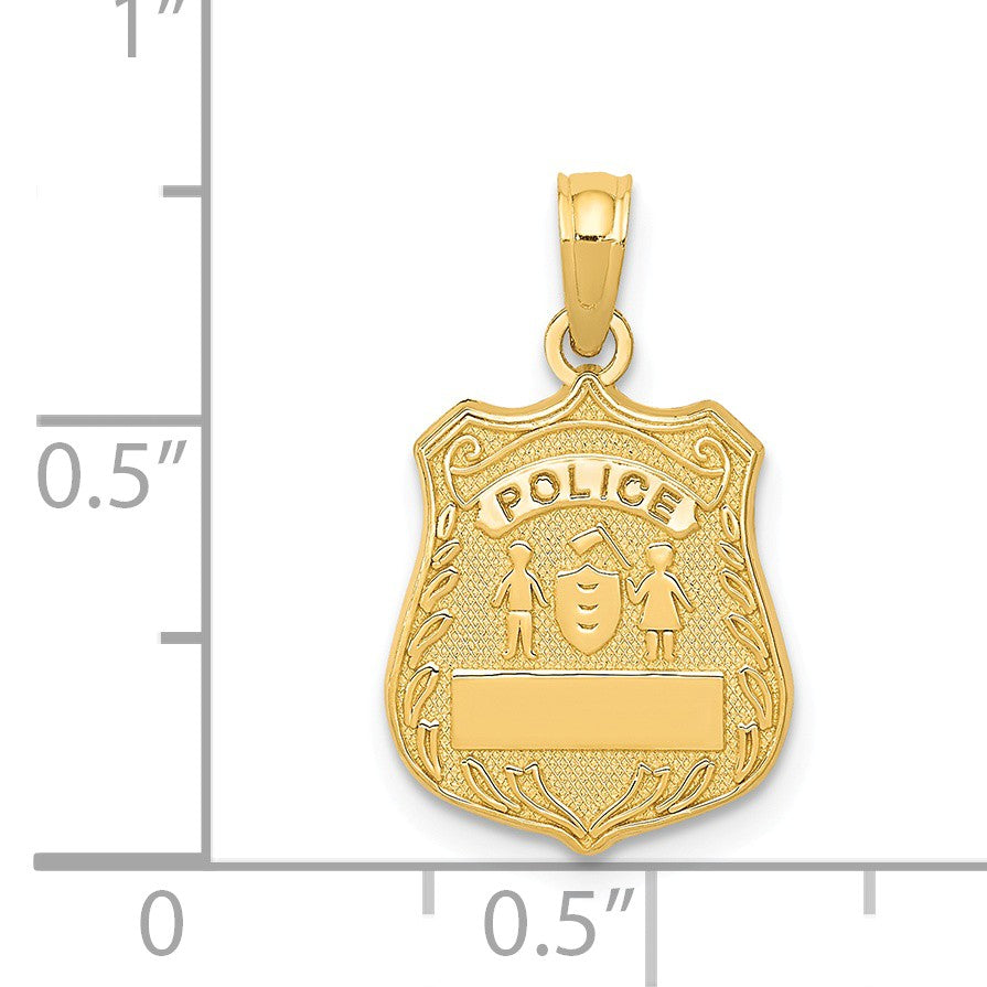 Alternate view of the 14k Yellow Gold Small Police Badge Pendant by The Black Bow Jewelry Co.