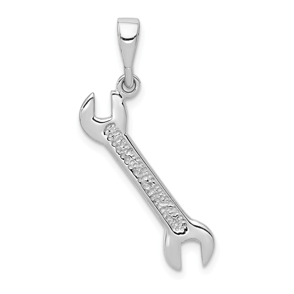 14k White Gold Wrench Pendant, Item P10208 by The Black Bow Jewelry Co.