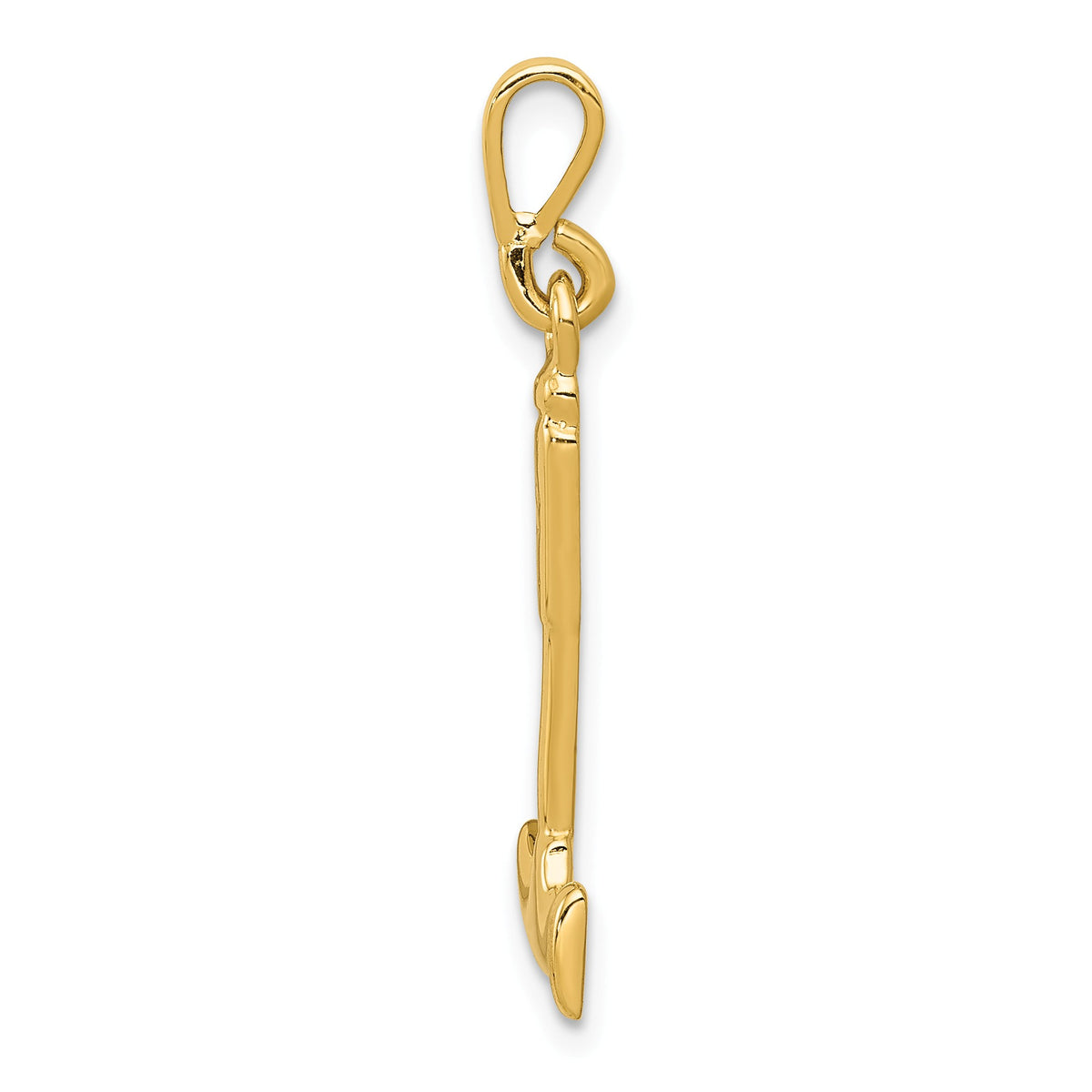 Alternate view of the 14k Yellow Gold Hammer Pendant by The Black Bow Jewelry Co.