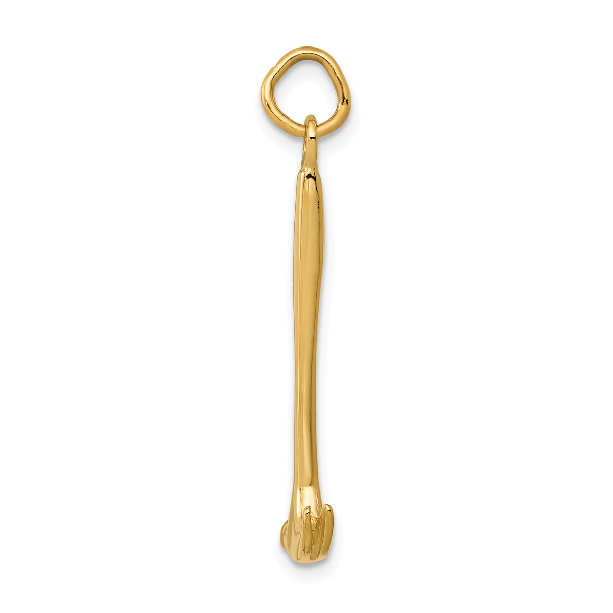 Alternate view of the 14k Yellow Gold 3D Hammer Pendant by The Black Bow Jewelry Co.