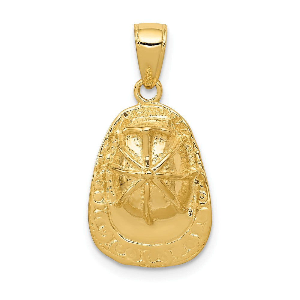 14k Yellow Gold 3D Firefighter Hat Pendant, Item P10234 by The Black Bow Jewelry Co.
