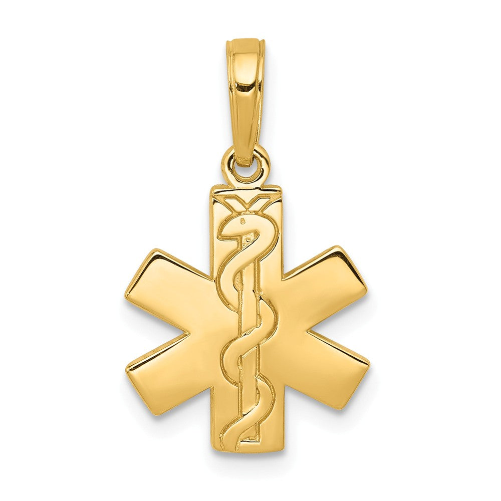 14k Yellow Gold Medical Symbol Pendant, Item P10257 by The Black Bow Jewelry Co.