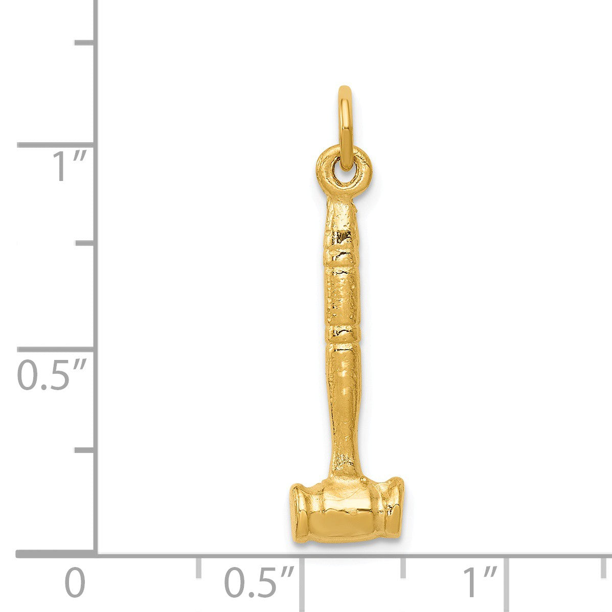 Alternate view of the 14k Yellow Gold 3D Gavel Pendant by The Black Bow Jewelry Co.