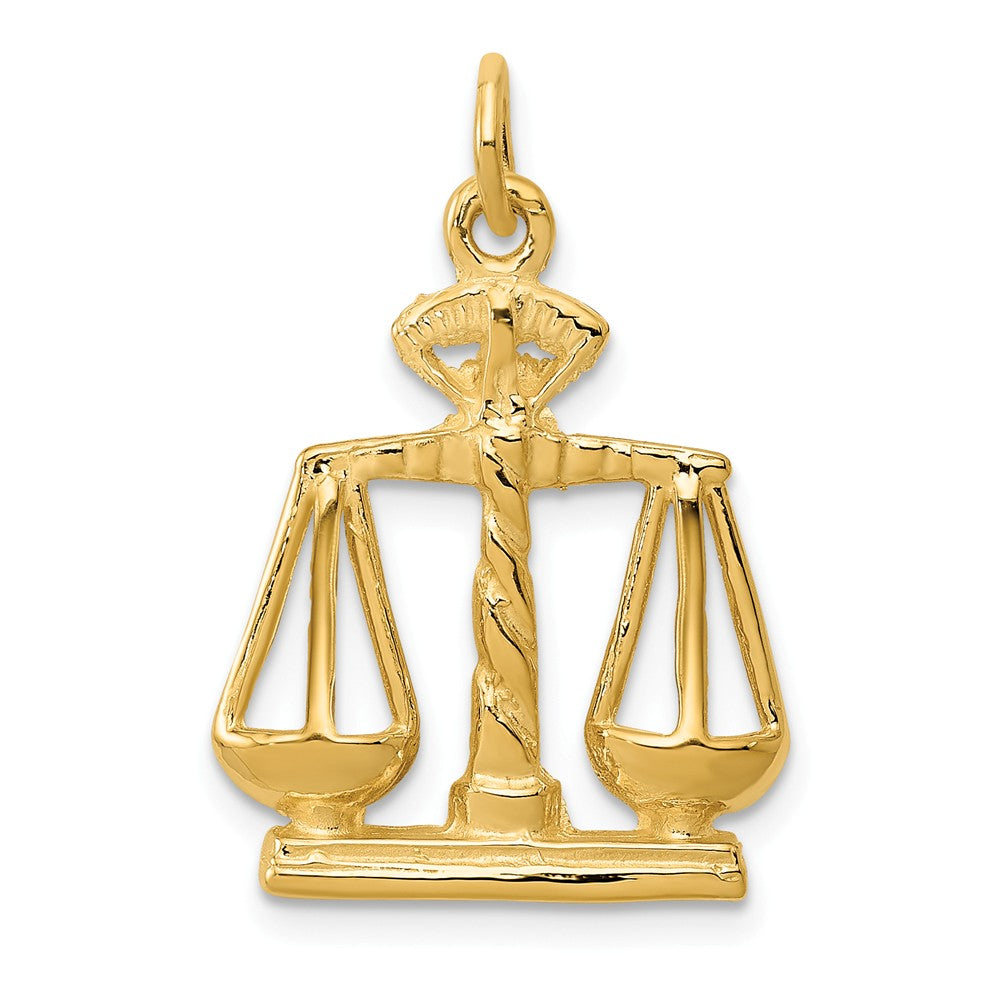 14k Yellow Gold Scales of Justice Charm, Item P10326 by The Black Bow Jewelry Co.