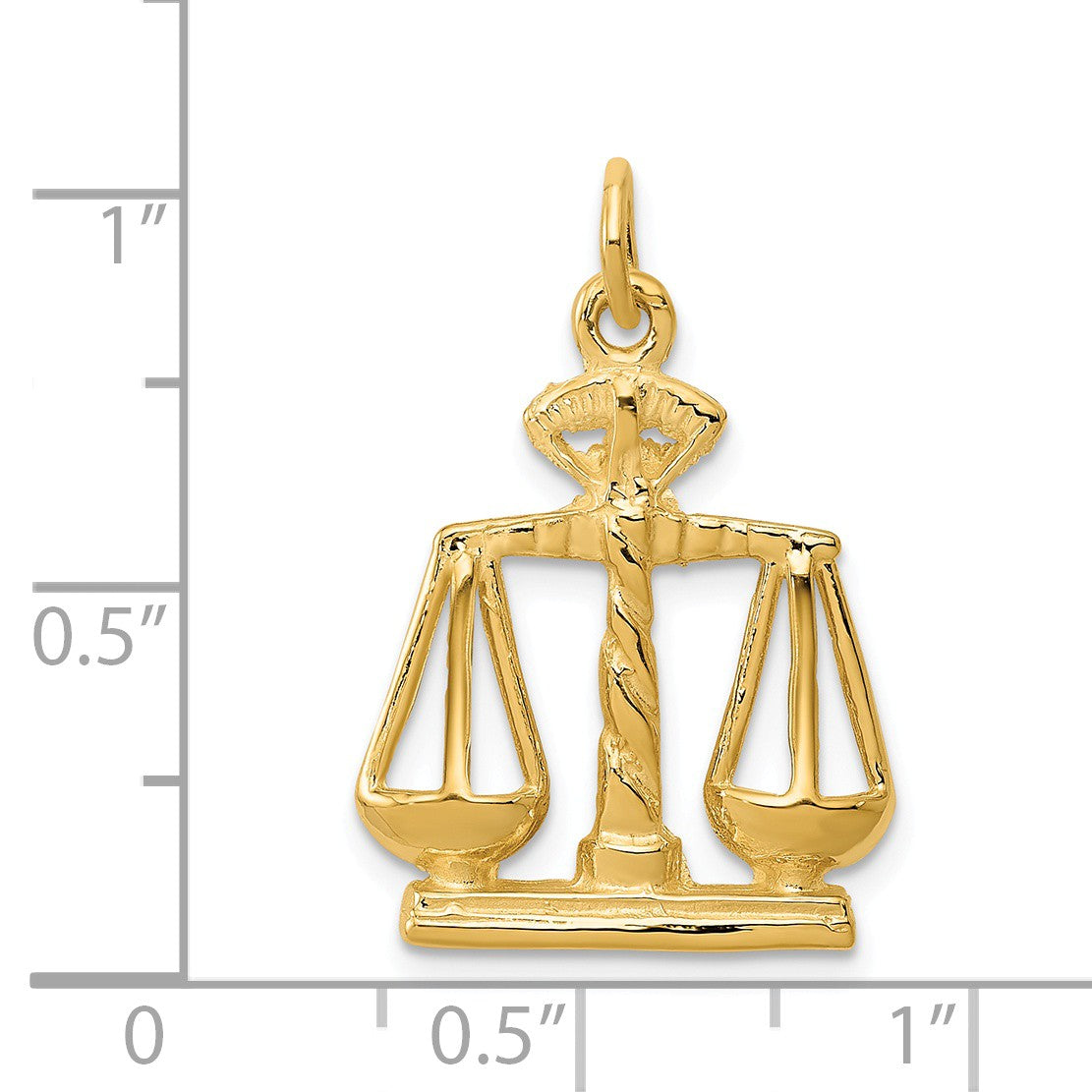 Alternate view of the 14k Yellow Gold Scales of Justice Charm by The Black Bow Jewelry Co.