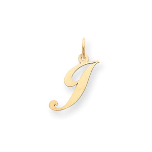 8.6mm 10k Gold Small Script Letter Name Personalized Monogram