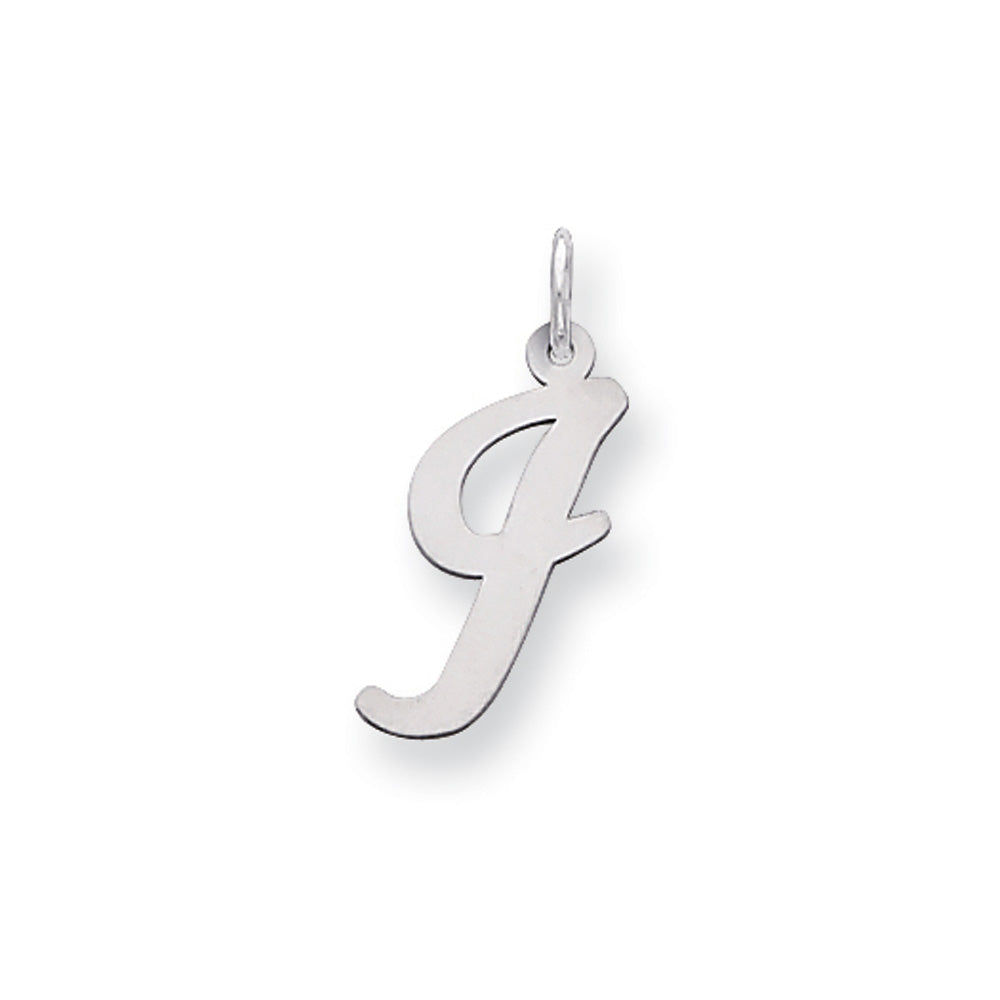 Sterling Silver Madison Collection LG Classic Script Initial I Pendant, Item P10359-I by The Black Bow Jewelry Co.