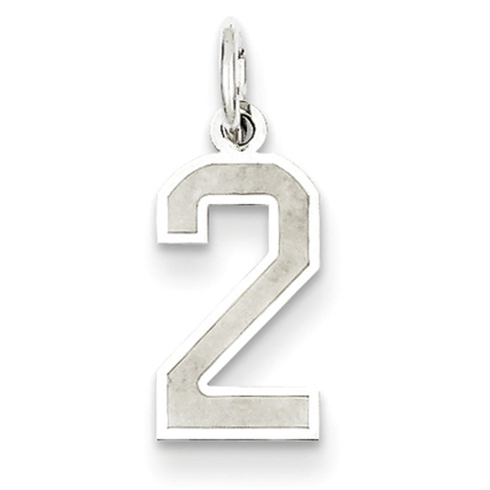 Sterling Silver, Jersey Collection, Medium Number 2 Pendant, Item P10413-2 by The Black Bow Jewelry Co.