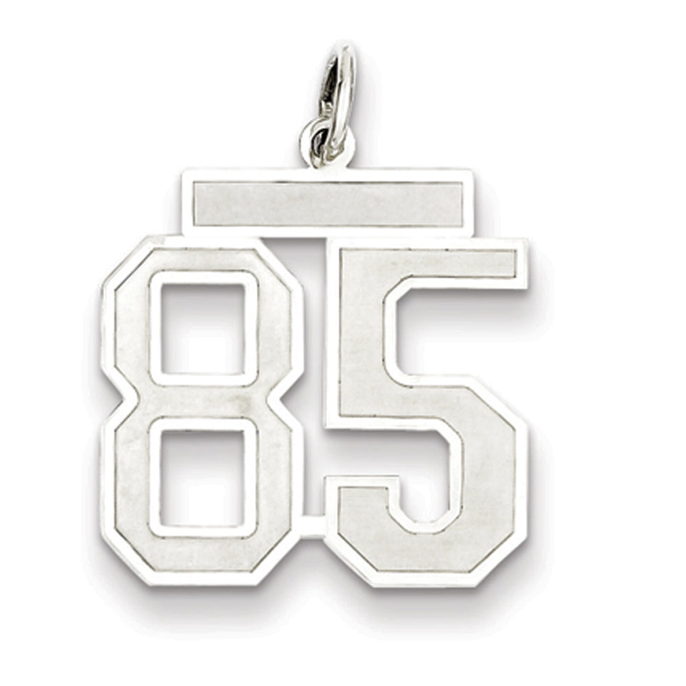 Sterling Silver, Jersey Collection, Medium Number 85 Pendant, Item P10413-85 by The Black Bow Jewelry Co.