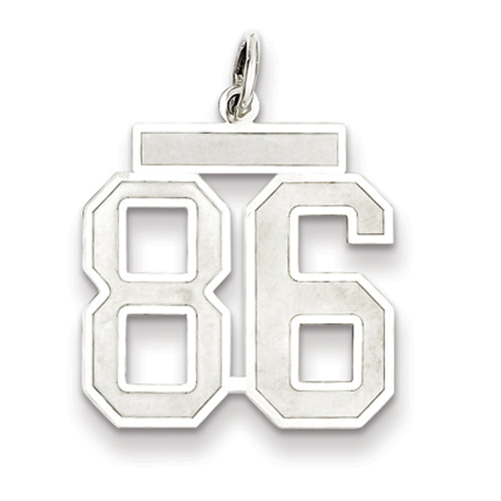 Sterling Silver, Jersey Collection, Medium Number 86 Pendant, Item P10413-86 by The Black Bow Jewelry Co.