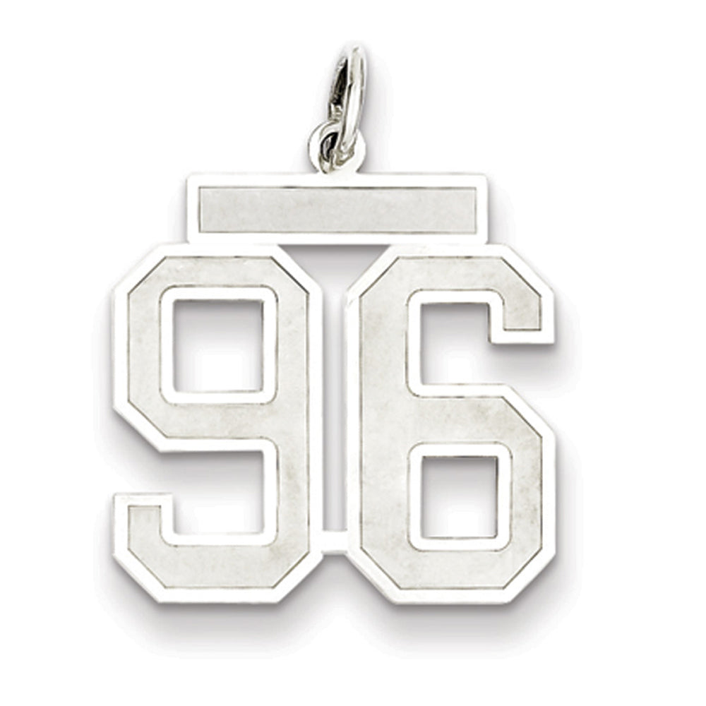 Sterling Silver, Jersey Collection, Medium Number 96 Necklace