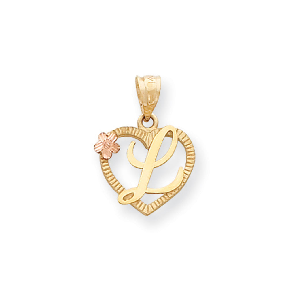 ❤️ Real 10k store Gold Initial Heart Initial L ❤️