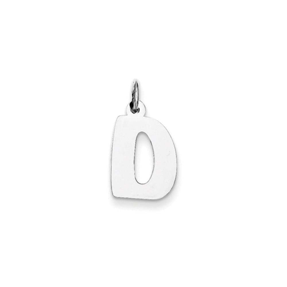 Sterling Silver, Kate Collection, Bubble Block Initial D Pendant, Item P10430-D by The Black Bow Jewelry Co.