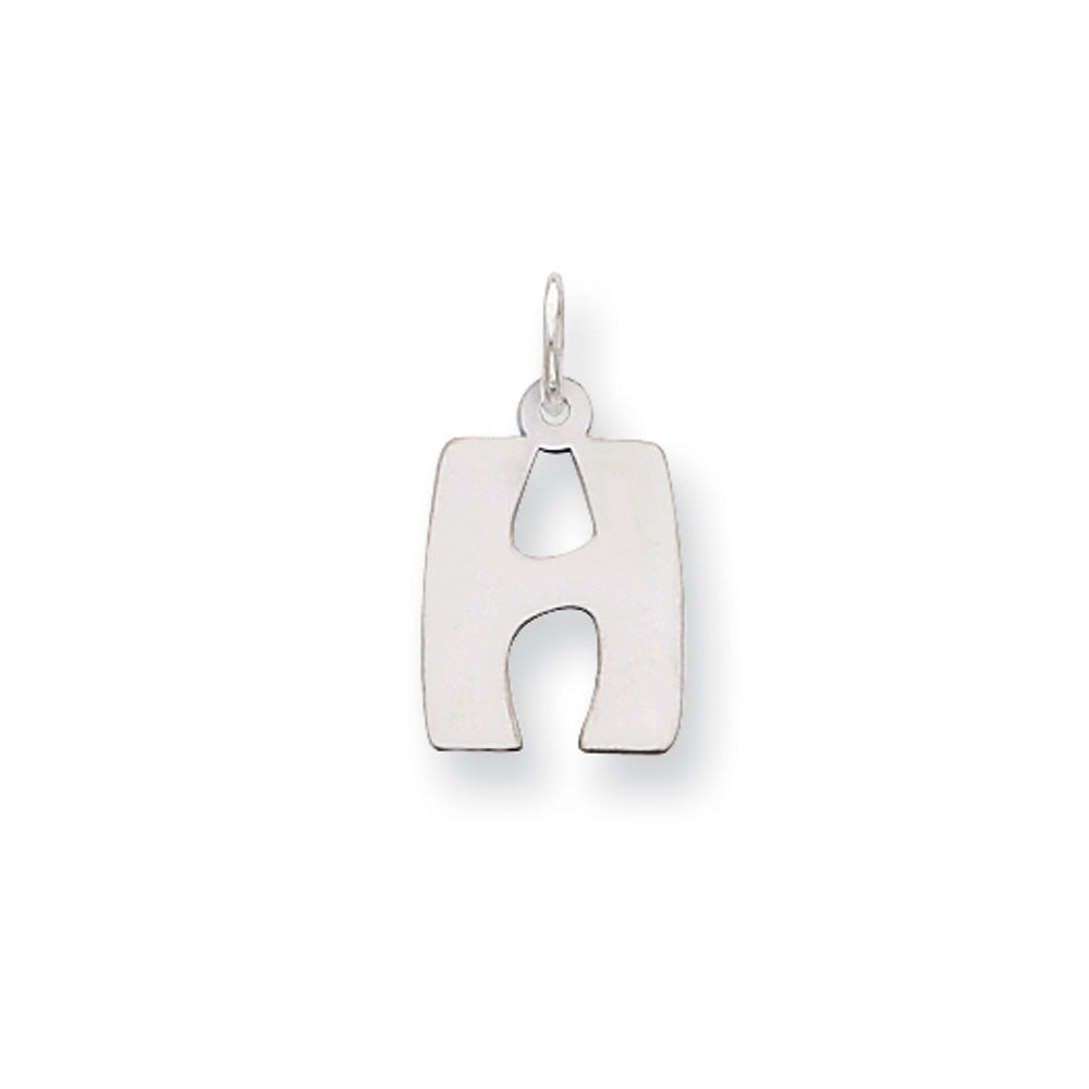 Sterling Silver, Kate Collection, Bubble Block Initial H Pendant, Item P10430-H by The Black Bow Jewelry Co.