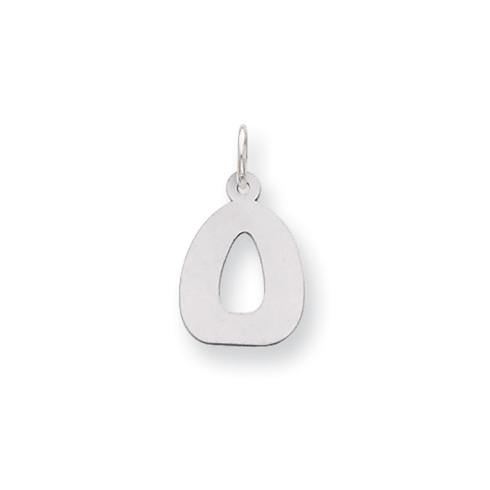 Sterling Silver, Kate Collection, Bubble Block Initial O Pendant, Item P10430-O by The Black Bow Jewelry Co.