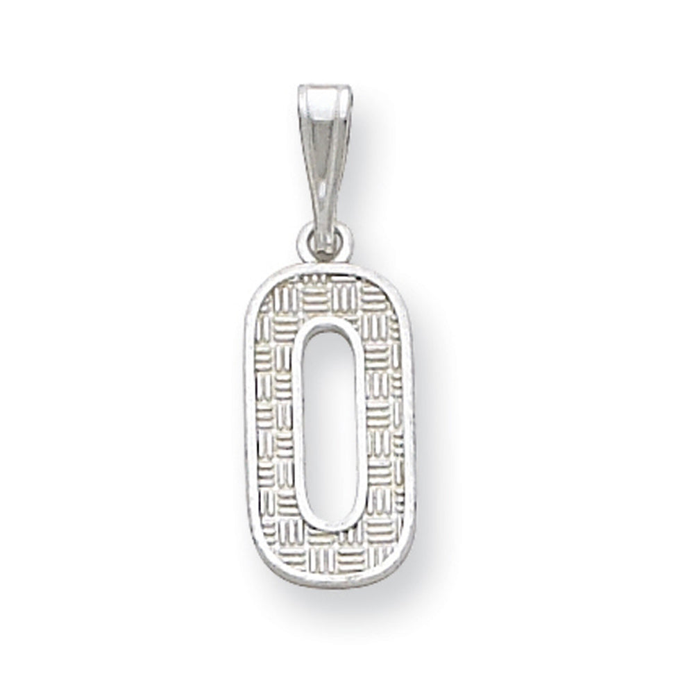 Sterling Silver, Sami Collection, Textured Block Initial O Pendant, Item P10431-O by The Black Bow Jewelry Co.