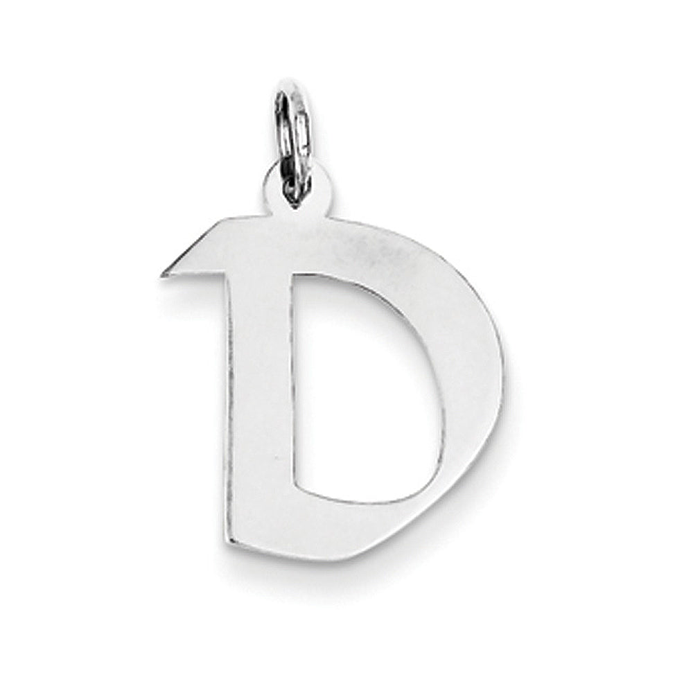 Sterling Silver Karlie Collection Artisan Block Initial Charm Letter D, Item P10432-D by The Black Bow Jewelry Co.