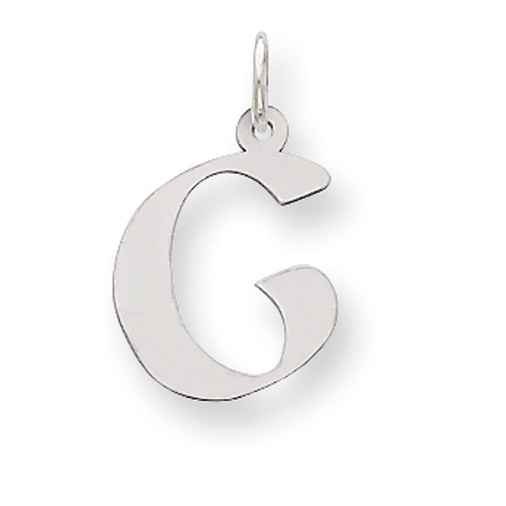 Sterling Silver Karlie Collection Artisan Block Initial Charm Letter G, Item P10432-G by The Black Bow Jewelry Co.