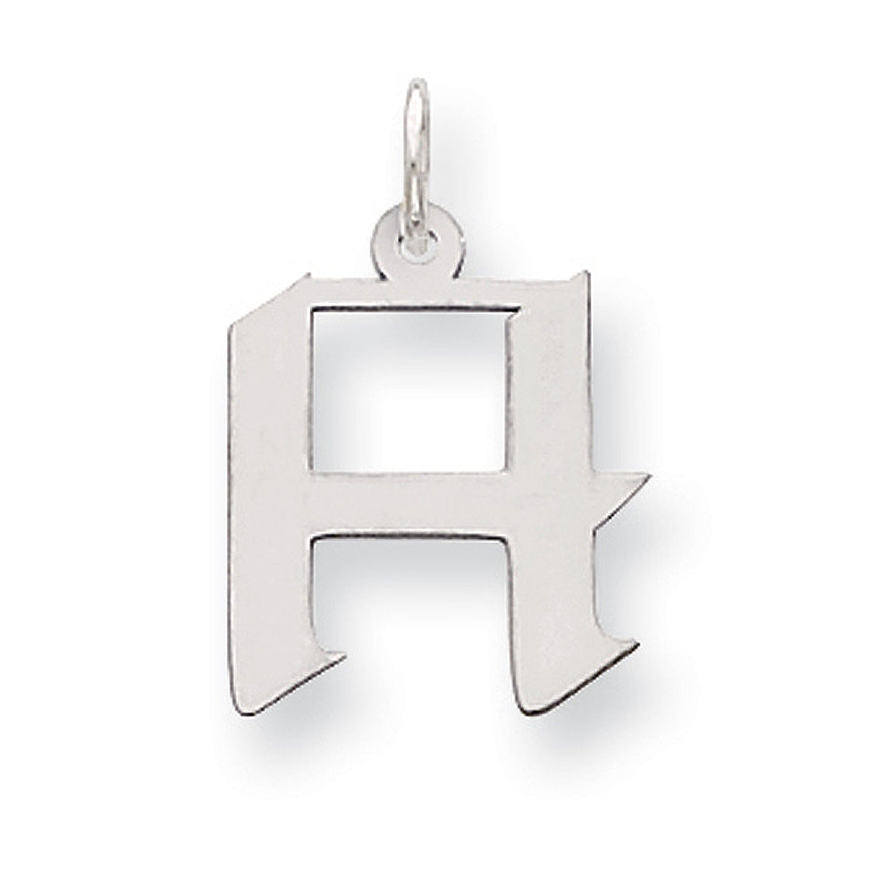 Sterling Silver Karlie Collection Artisan Block Initial Charm Letter H, Item P10432-H by The Black Bow Jewelry Co.