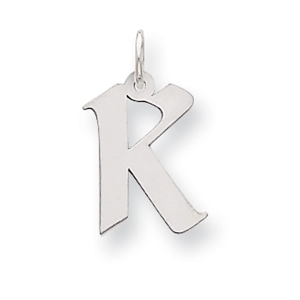 Sterling Silver Karlie Collection Artisan Block Initial Charm Letter K, Item P10432-K by The Black Bow Jewelry Co.