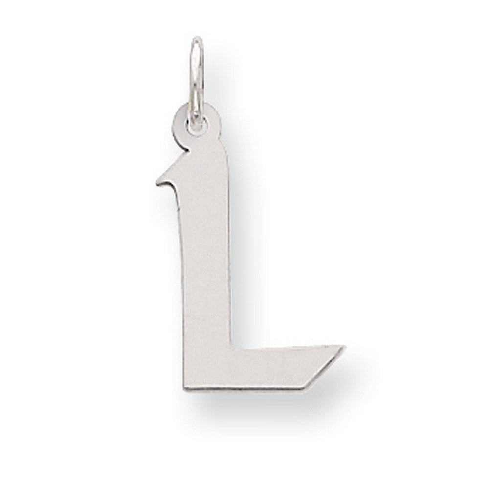 Sterling Silver Karlie Collection Artisan Block Initial Charm Letter L, Item P10432-L by The Black Bow Jewelry Co.