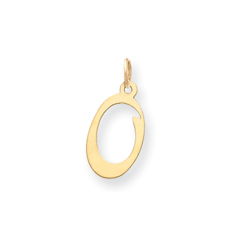 14k Yellow Gold, Sophia Collection, Small Script Initial O Pendant, Item P10436-O by The Black Bow Jewelry Co.