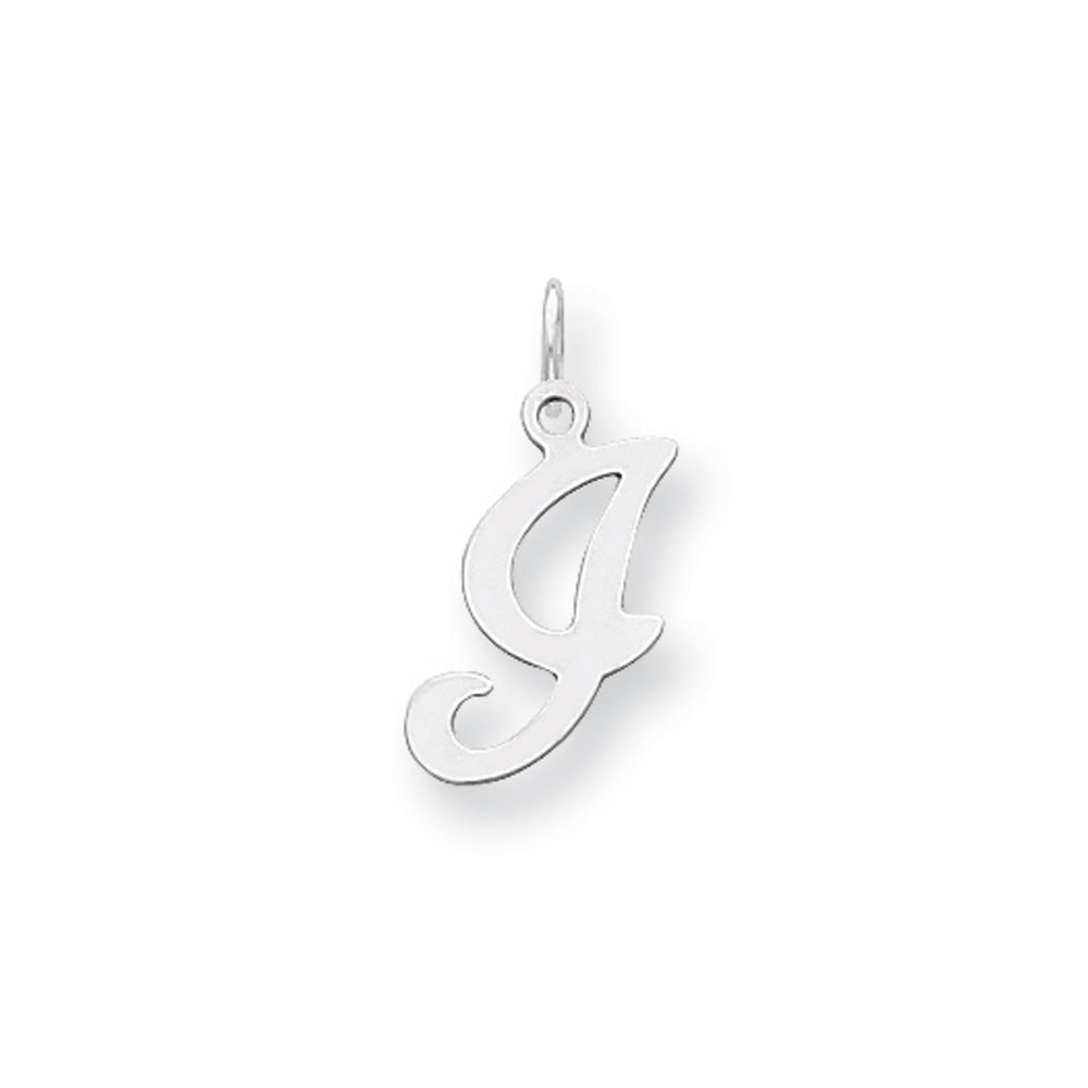 14k White Gold, Sophia Collection, Small Script Initial I Pendant, Item P10437-I by The Black Bow Jewelry Co.