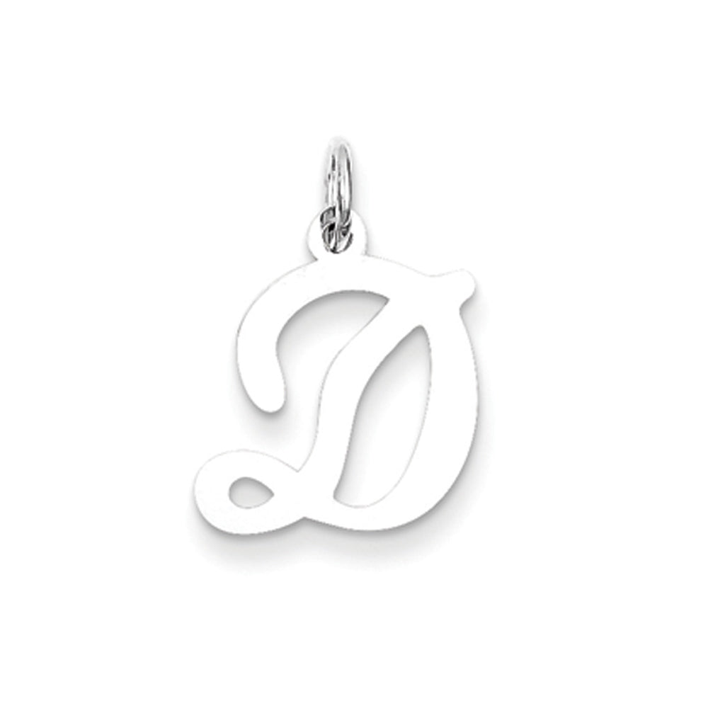 Sterling Silver, Sophia Collection, Small Script Initial D Pendant, Item P10438-D by The Black Bow Jewelry Co.