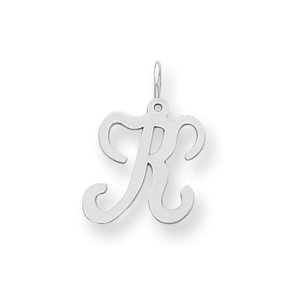 Sterling Silver, Sophia Collection, Small Script Initial K Pendant, Item P10438-K by The Black Bow Jewelry Co.