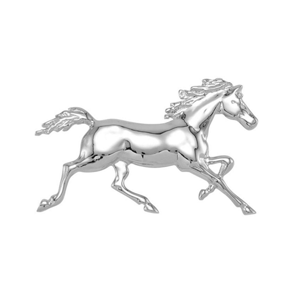 14k White Gold Trotter Horse Pendant, Item P10453 by The Black Bow Jewelry Co.