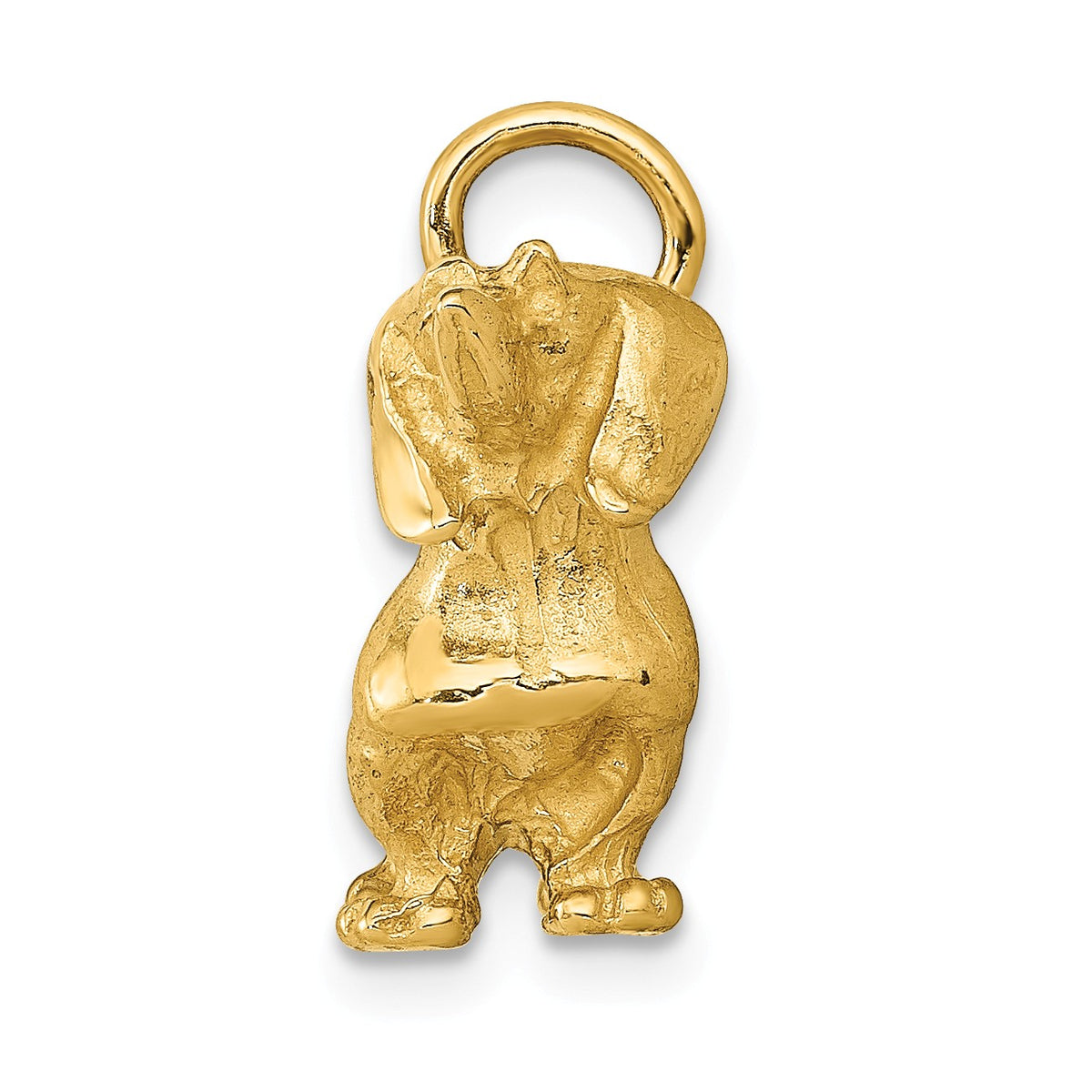 Alternate view of the 14k Yellow Gold 3D Dachshund Pendant by The Black Bow Jewelry Co.