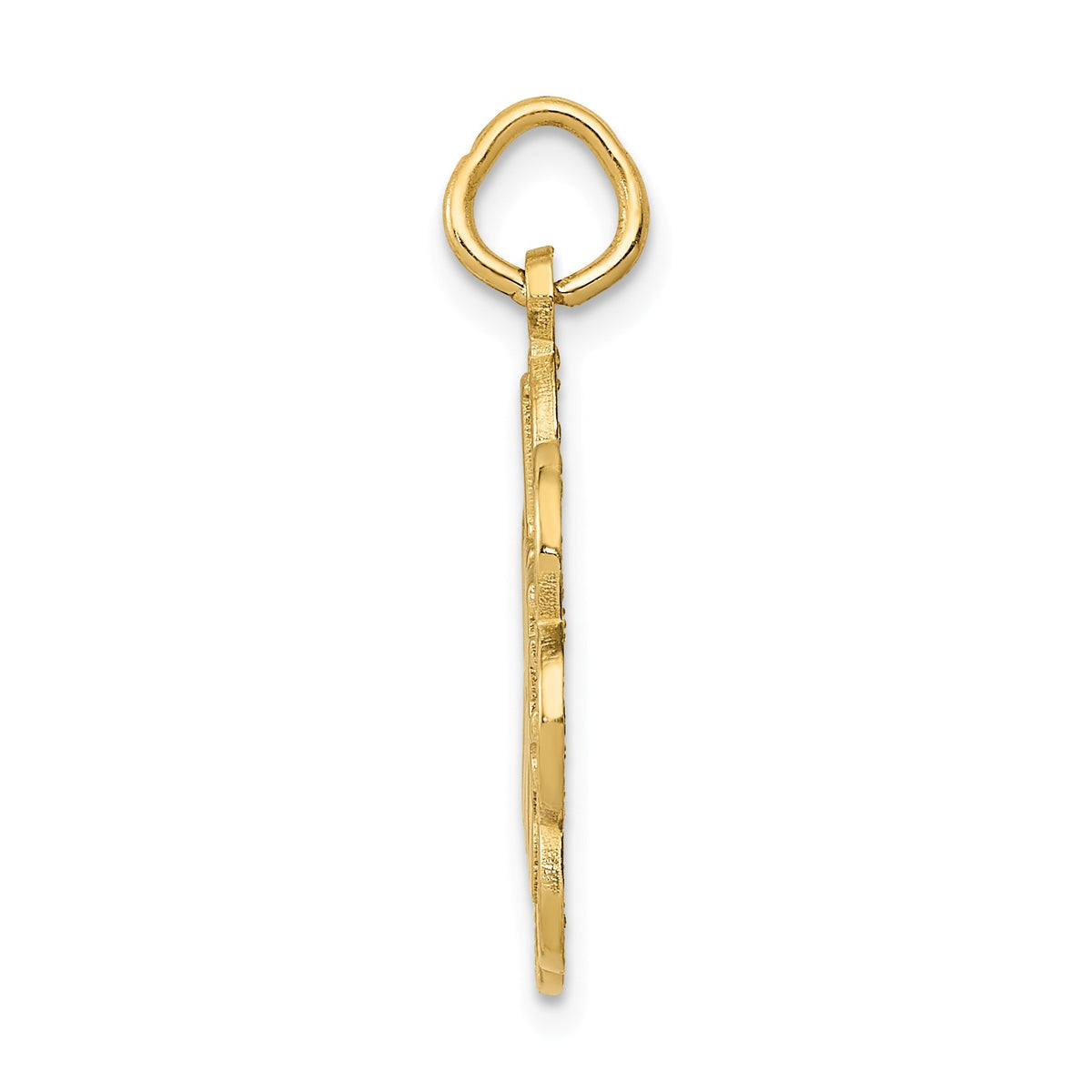 Alternate view of the 14k Yellow Gold I Love Dogs Scalloped Edge Pendant by The Black Bow Jewelry Co.