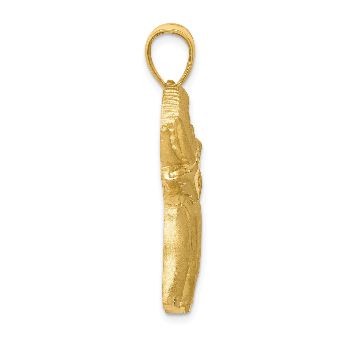 Alternate view of the 14k Yellow Gold Large Trumpeting Elephant Pendant by The Black Bow Jewelry Co.