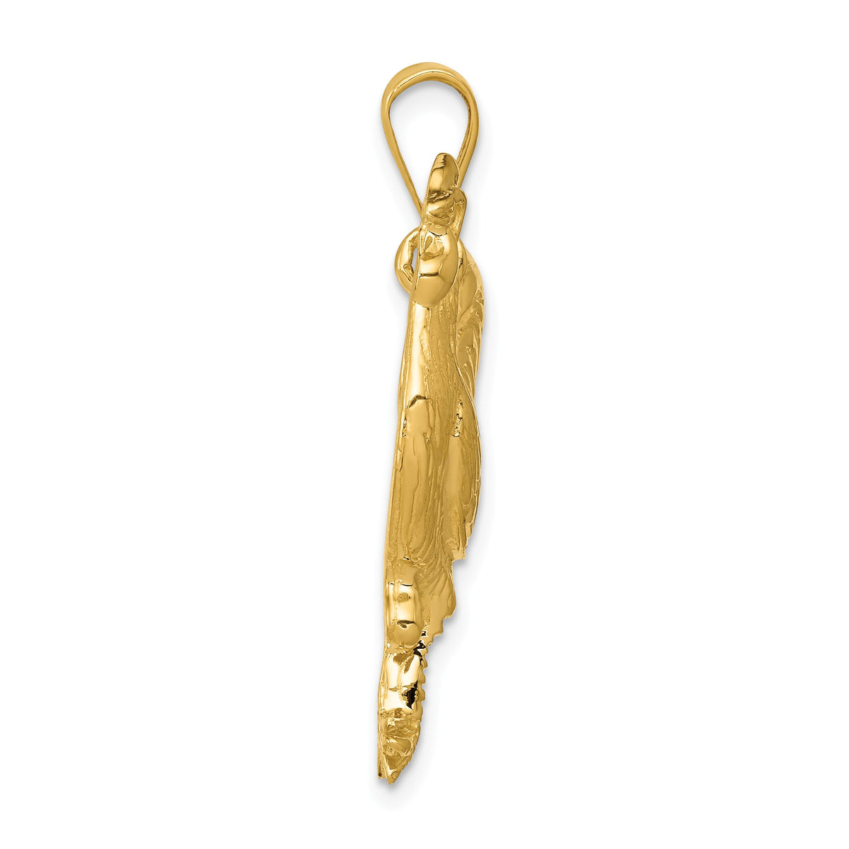 Alternate view of the 14k Yellow Gold 2D Rooster Pendant, 25mm by The Black Bow Jewelry Co.