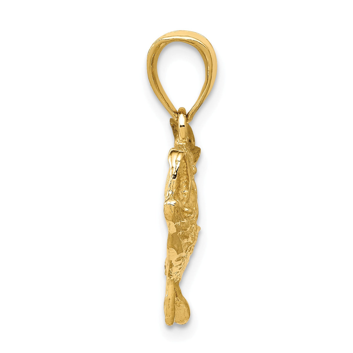 Alternate view of the 14k Yellow Gold Largemouth Bass Pendant by The Black Bow Jewelry Co.