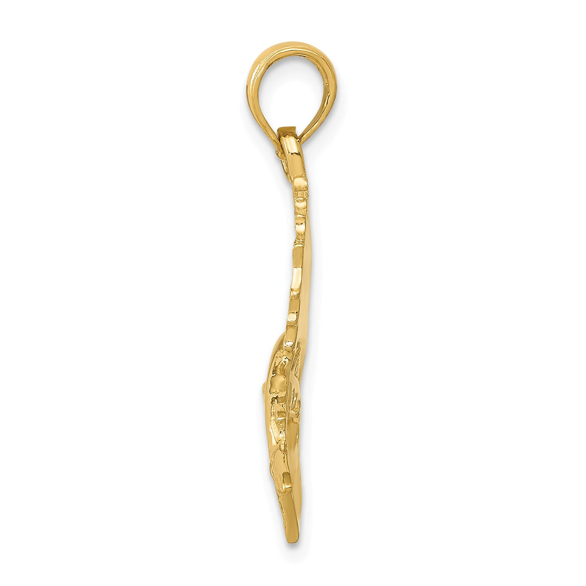 Alternate view of the 14k Yellow Gold Polished Sailfish Pendant by The Black Bow Jewelry Co.