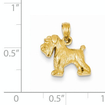 Alternate view of the 14k Yellow Gold 2D Schnauzer Pendant by The Black Bow Jewelry Co.