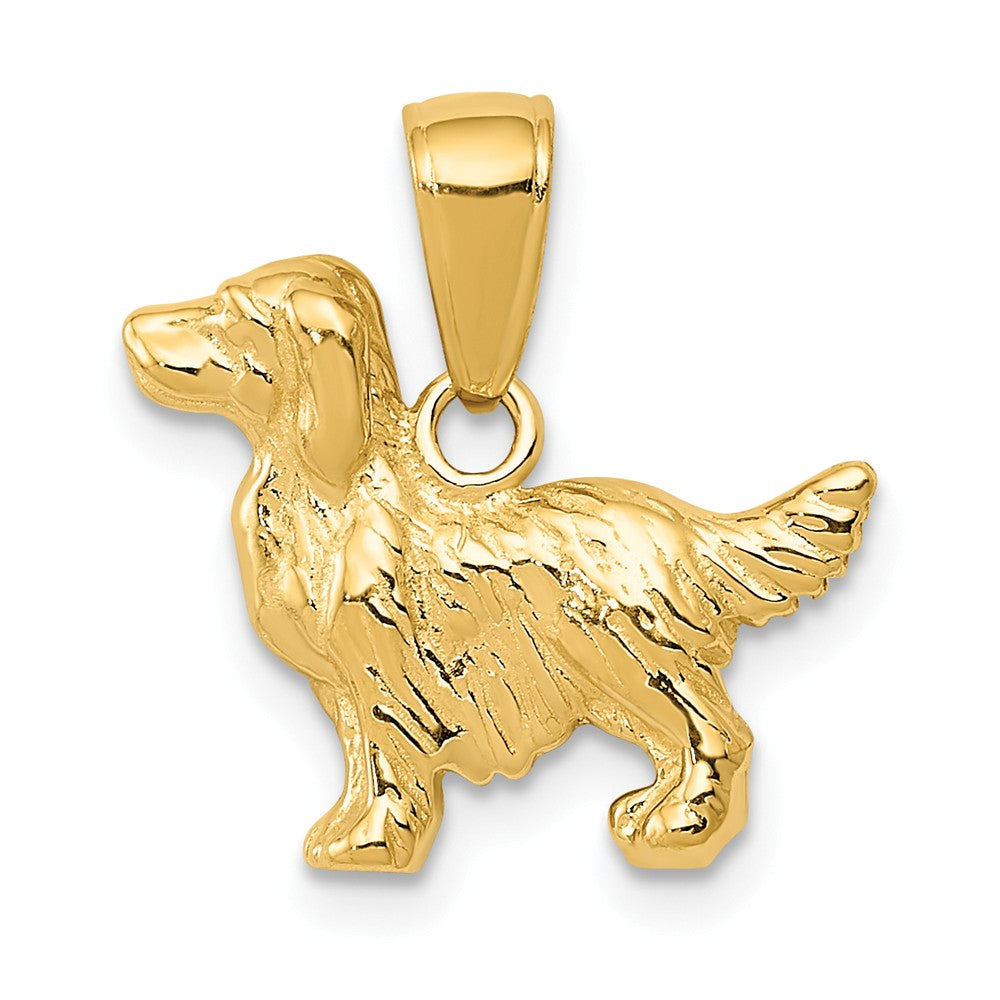 14k Yellow Gold Small Springer Spaniel Pendant, Item P10534 by The Black Bow Jewelry Co.