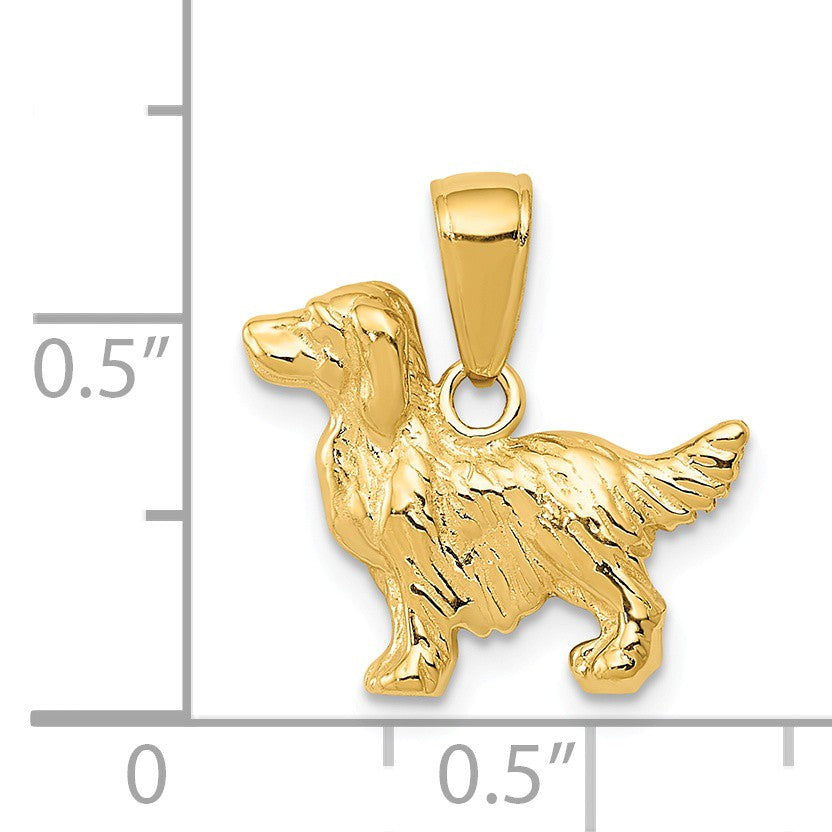 Alternate view of the 14k Yellow Gold Small Springer Spaniel Pendant by The Black Bow Jewelry Co.
